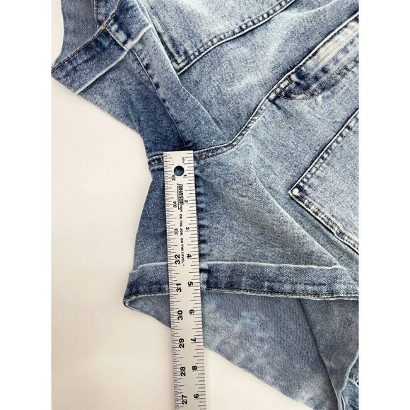 Frayed Women’s High Rise A-Line Denim Shorts Size 28 - Picture 8 of 8